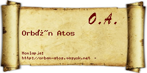 Orbán Atos névjegykártya